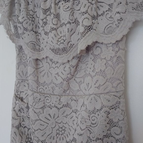 MISSGUIDED Asymmetric Lace Bardot Dress XS - Picture 7 of 8